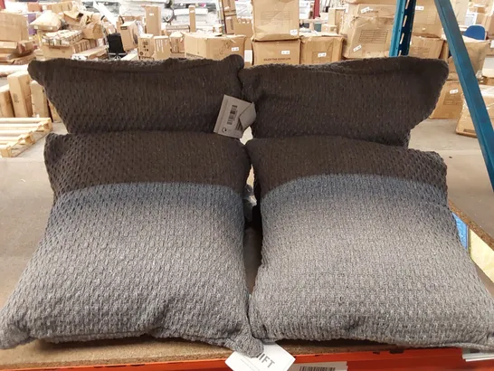 BRAND NEW SET OF 4 DRIFT HOME HAYDEN GREY 43 X 43CM CUSHIONS (4 ITEMS)