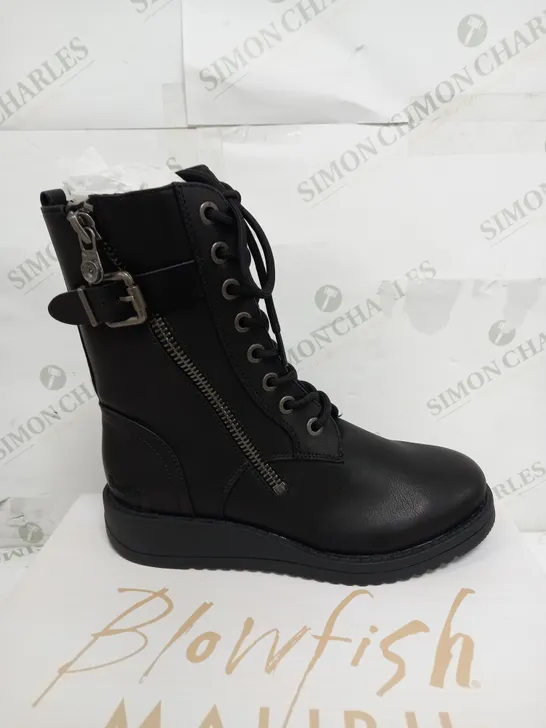 BOXED BLOWFISH MALIBU BLACK HIGH BOOTS - SIZE 6