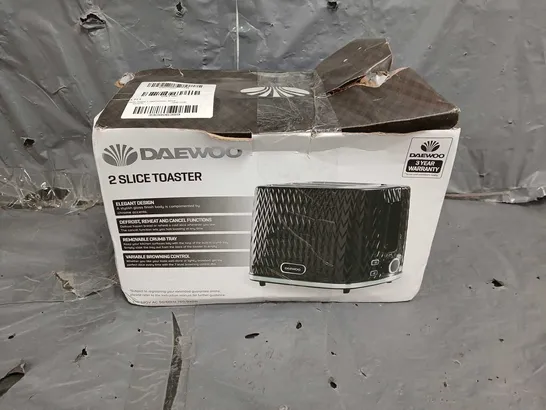 DAEWOO ARGYLE 2 SLICE TOASTER BLACK