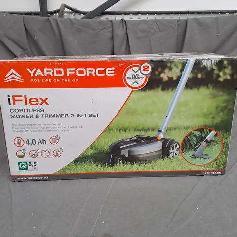 BOXED YARD FORCE IFLEX 12V MOWER & GRASS TRIMMER