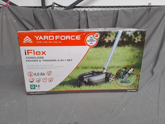 BOXED YARD FORCE IFLEX 12V MOWER & GRASS TRIMMER