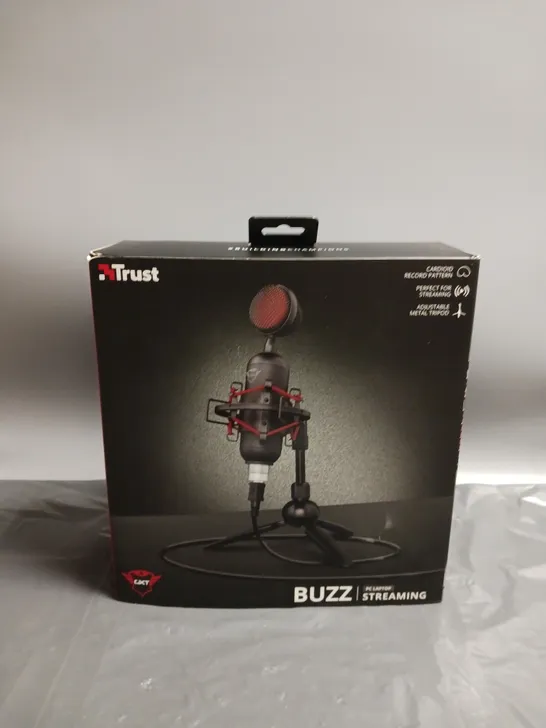 TRUST BUZZ STREAMING MICROPHONE FOR PC AND LAPTOP WITH ADJUSTABLE TRIPOD