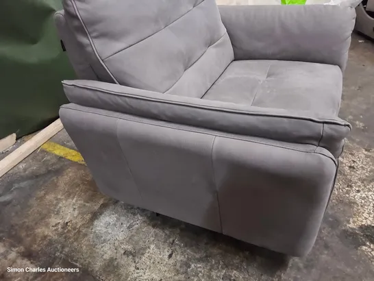 DESIGNER ITALIAN MADE BOLZANO ELECTRIC RECLINER CHAIR IN GREY LEATHER