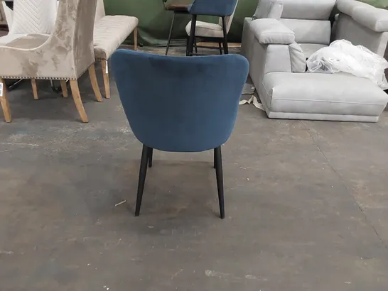 DESIGNER BLUE VELVET DINING CHAIR (1 ITEM)