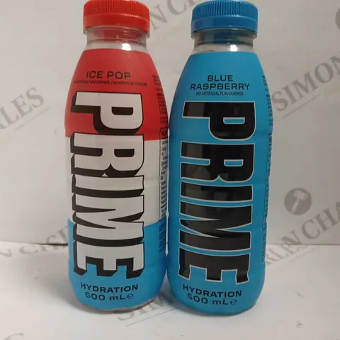 TWO BOTTLES OF PRIME - 300ML BLUE RASPBERRY AND ICE POP