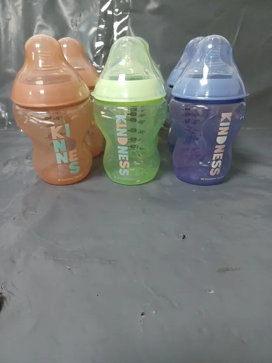 TOMMEE TIPPEE CLOSER TO NATURE DECORATED BABY BOTTLES AGE 0+ MONTHS SET OF 6