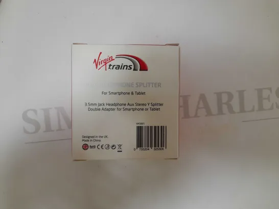 BOX OF APROX 10 VIRGIN TRAINS AUX HEADPHONES SPLITTERS 3.5MM