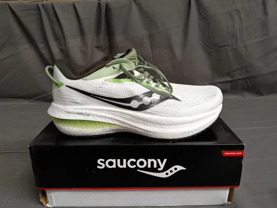 BOXED PAIR OF SAUCONY TRIUMPH 21 TRAINERS SIZE UK 8.5