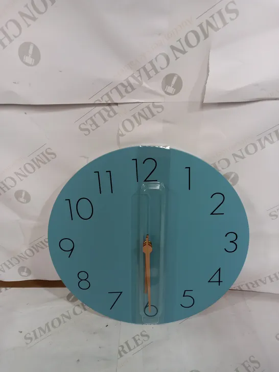 BLUE WOODEN WALL CLOCK