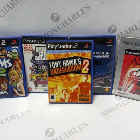 APPROXIMATELY 15 ASSORTED PLAYSTATION 2 GAMES TO INCLUDE TONY HAWKS UNDERGROUND 2, THE SIMS 2, GRAND THEFT AUTO III, ETC