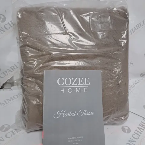 COZEE HOME HEATED BLANKET IN DARK TAUPE