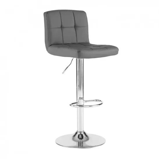 BOXED SET OF 2 CUBAN FAUX LEATHER SWIVEL BAR STOOLS WITH CHROME BASE - (1 BOX)