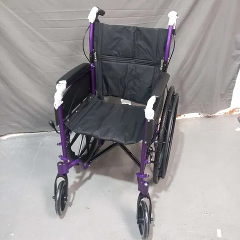 CARE CO VIST 8 DEEP PURPLE FOLDING WHEEL CHAIR