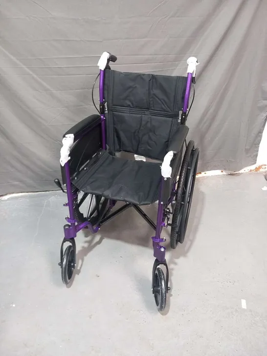 CARE CO VIST 8 DEEP PURPLE FOLDING WHEEL CHAIR