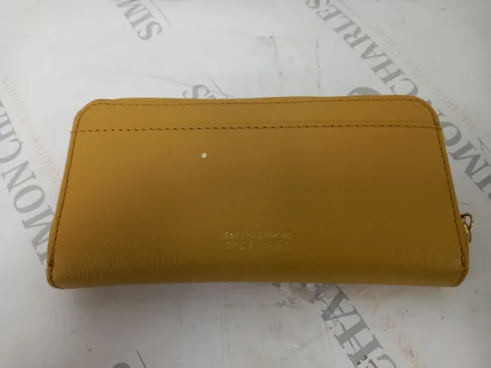 ASHWOOD ZIPPED LEATHER WALLET IN MUSTARD YELLOW