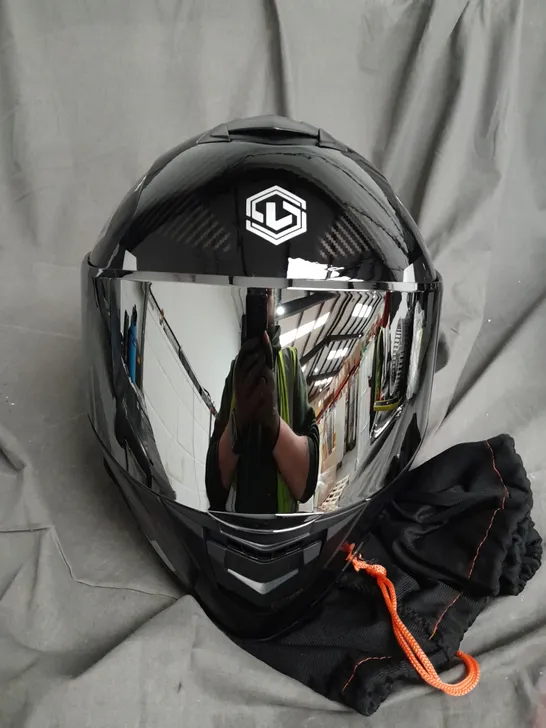 LVS HF-701DV HELMET SIZE L IN BLACK 