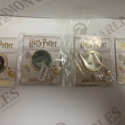 BOX OF APPROX 5 COLLECTABLE HARRY POTTER COINS INCLUDING GINNY WEASLEY, HARRY POTTER 50P AND COLIN CREEVEY