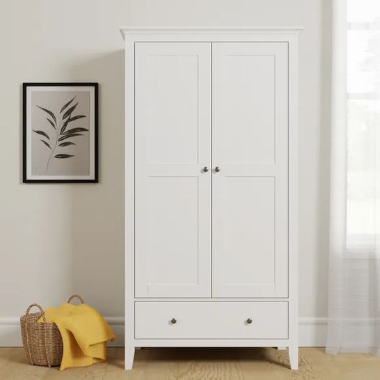 BOXED LYNTON WHITE FINISH GENTS WARDROBE (INCOMPLETE) (1 BOX)