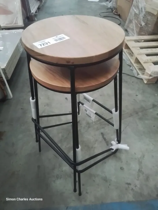 PAIR OF MALOUX FIXED BAR STOOLS