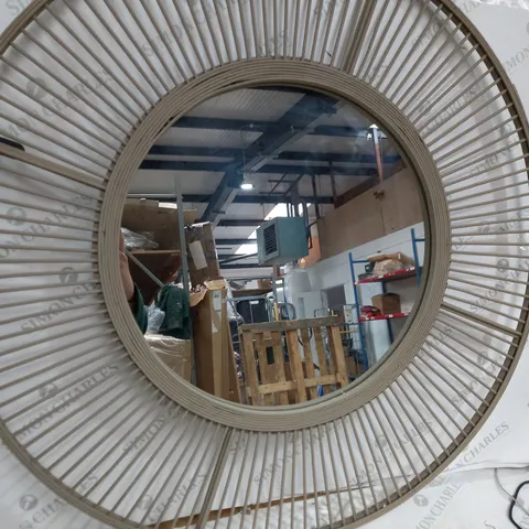 K BY KELLY HOPPEN BAMBOO TAUPE CIRCULAR MIRROR - COLLECTION ONLY