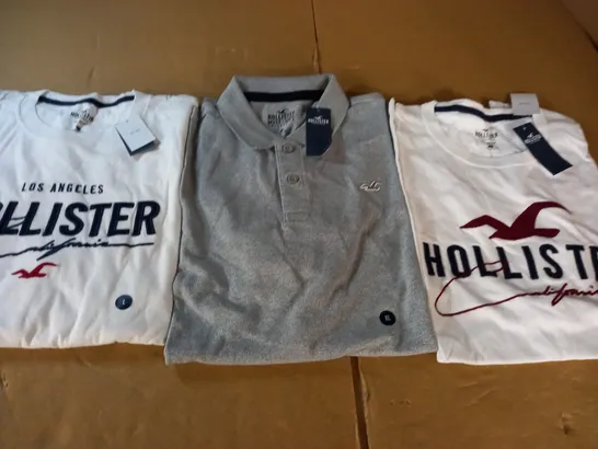 LOT OF 3 HOLLISTER T-SHIRTS IN VARYING DESIGNS - 2-XL / 1-L