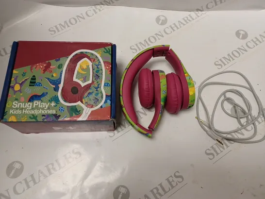 BOXED SNUG PLAY+ KIDS HEADPHONES - ANIMAL PRINT DESIGN. WITH AUDIO CABLE