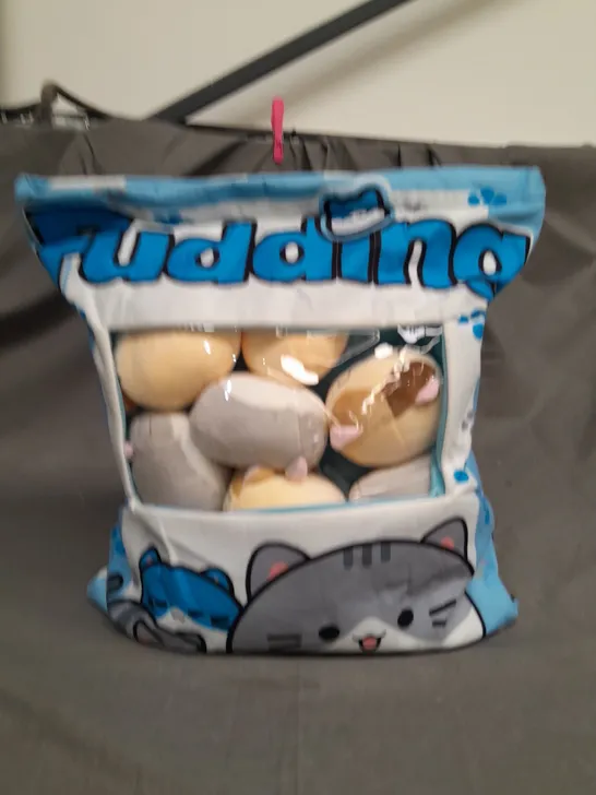 BAG OF CAT SNACK PILLOW - PLUSH CAT LUMBAR BACK CUSHION