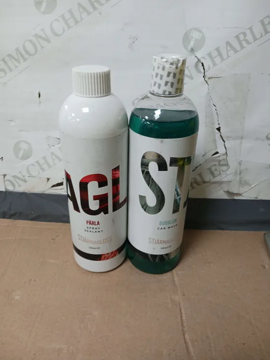 LOT OF 2 STJARNAGLOSS CAR WASH AND SPRAY SEALANT / COLLECTION ONLY 