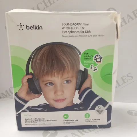 BOXED BELKIN SUNDFORM MINI WIRELESS ON EAR HEADPHONES FOR KIDS