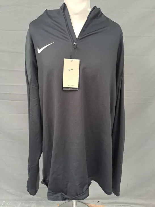 NIKE DRI-FIT SLIM FIT ZIP-NECK TOP IN BLACK SIZE XXL