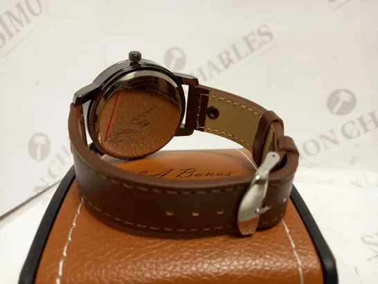 LA BANUS COFFEE COLOUR LEATHER STRAP WRISTWATCH  RRP £500