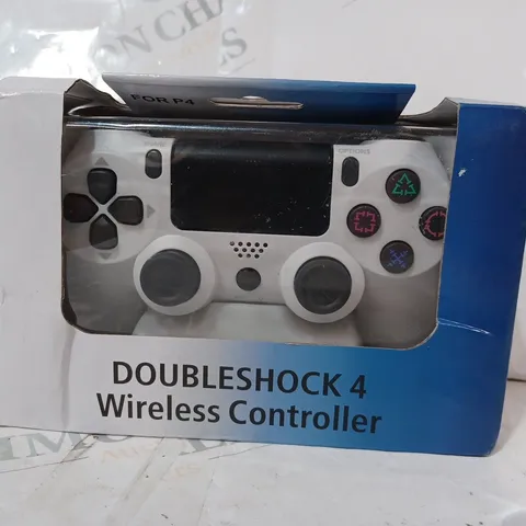 BOXED UNBRANDED DOUBLESHOCK WIRELESS GAMING CONTROLLER IN WHITE