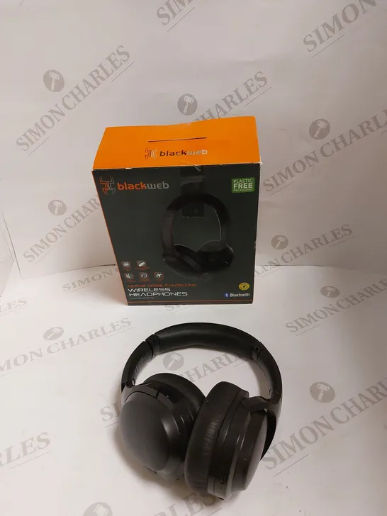 BLACKWEB ACTIVE NOISE CANCELLING WIRELESS HEADPHONES IN BLACK