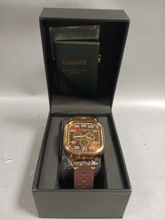 GAMAGES ASTUTE BROWN DIAL WATCH 