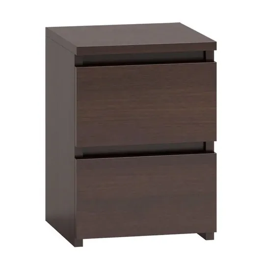 BOXED CROFT 2 DRAWER BEDSIDE TABLE - WENGE 