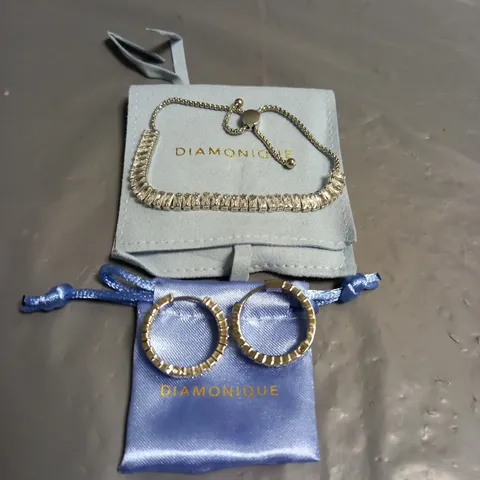 DIAMONIQUE EARRINGS AND BRACELET SET