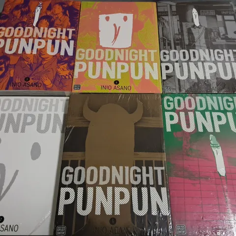 LOT OF 6 GOODNIGHT PUNPUN GRAPHIC NOVELS BY INIO ASANO - VOL 2,3,4,5,6 & 7