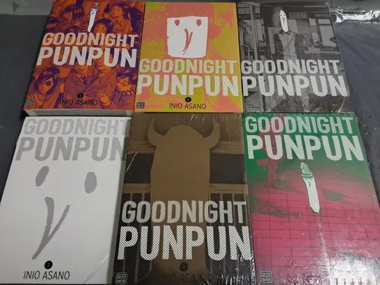 LOT OF 6 GOODNIGHT PUNPUN GRAPHIC NOVELS BY INIO ASANO - VOL 2,3,4,5,6 & 7