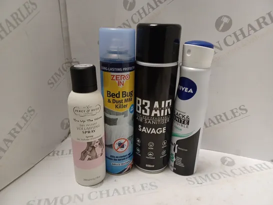 APPROXIMATELY 10 ASSORTED AEROSOLS TO INCLUDE NIVEA DEODORANT, BUG SPRAY, PERCY & REID VOLUMSING SPRAY, ETC - COLLECTION ONLY