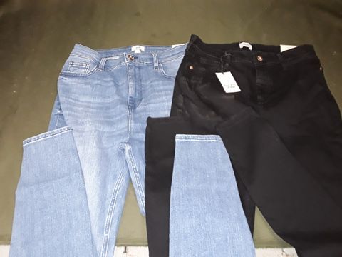 TWO PAIRS OF RIVER ISLAND HIGH RISE SKINNY JEAN'S - 14R