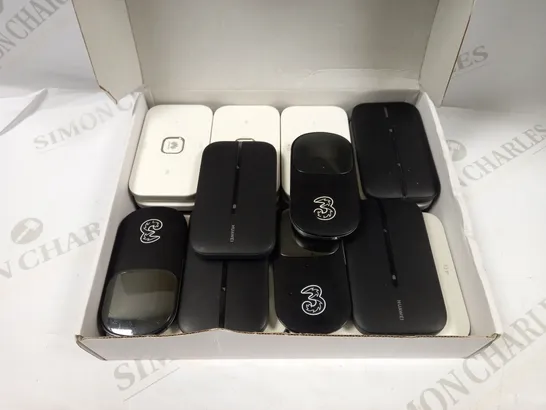 BOX OF 26 HUAWEI MOBILE WIFIS OF VARYING MODELS