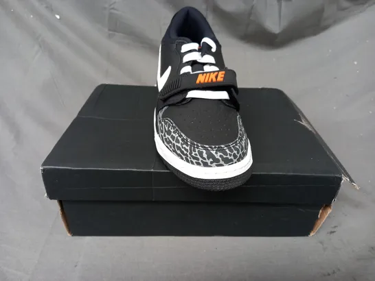 BOXED PAIR OF NIKE AIR JORDAN LEGACY 312 LOW SHOES IN BLACK/GREY/WHITE/ORANGE UK SIZE 6