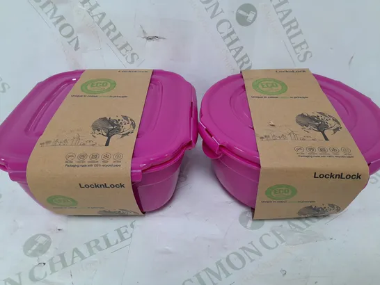 BOXED LOCKNLOCK SET OF NESTING TUPPERWARE IN PINK