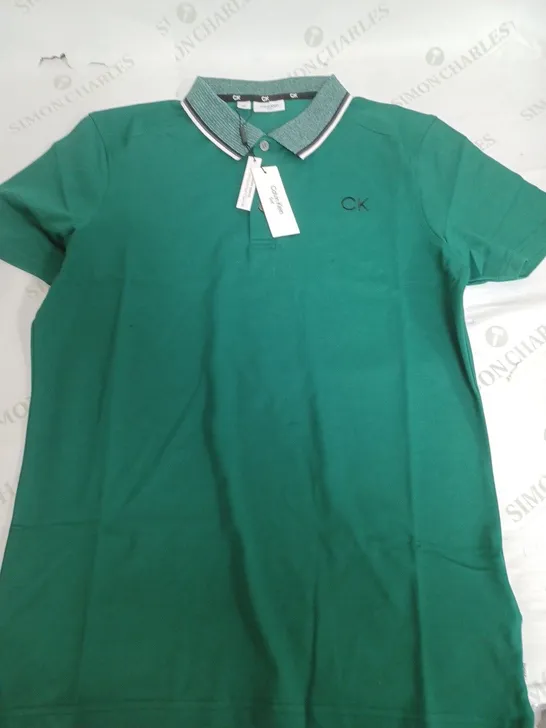 CALVIN KLEIN GOLF GREEN POLO SHIRT - SMALL