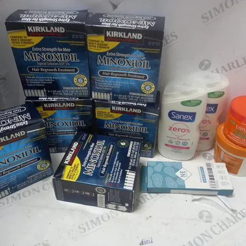 LOT OF BEAUTY PRODUCTS TO INCLUDE KIRKLAND MINOXIDIL HAIR REGROWTH TREATMENT, ETC