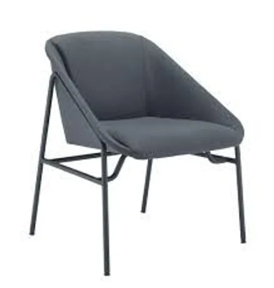 BOXED RUBY RECEPTION CHAIR , GREY 