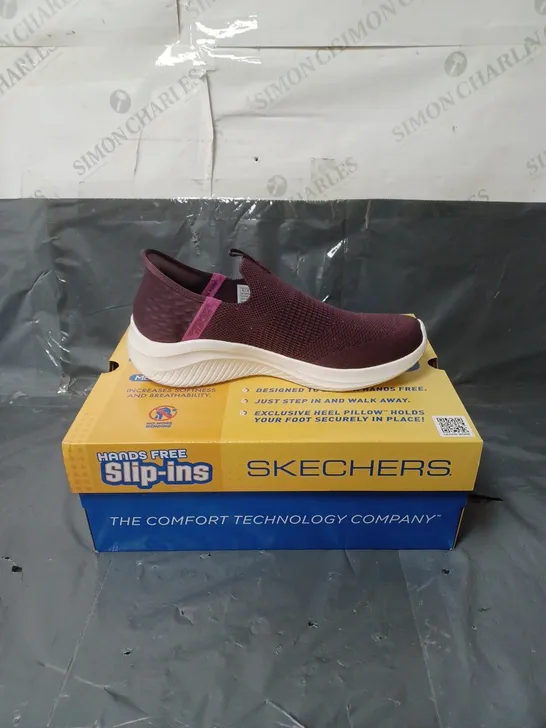 SKECHERS SLIP-INS TRAINERS PURPLE GLITTER SIZE 6