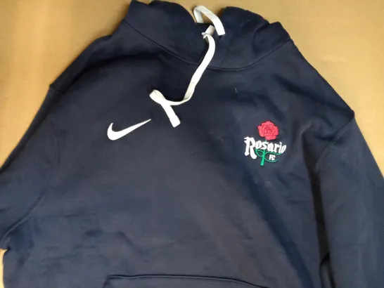 DESIGNER ROSARIO FC HOODIE IN THE STYLE OF NIKE, BLUE SIZE M