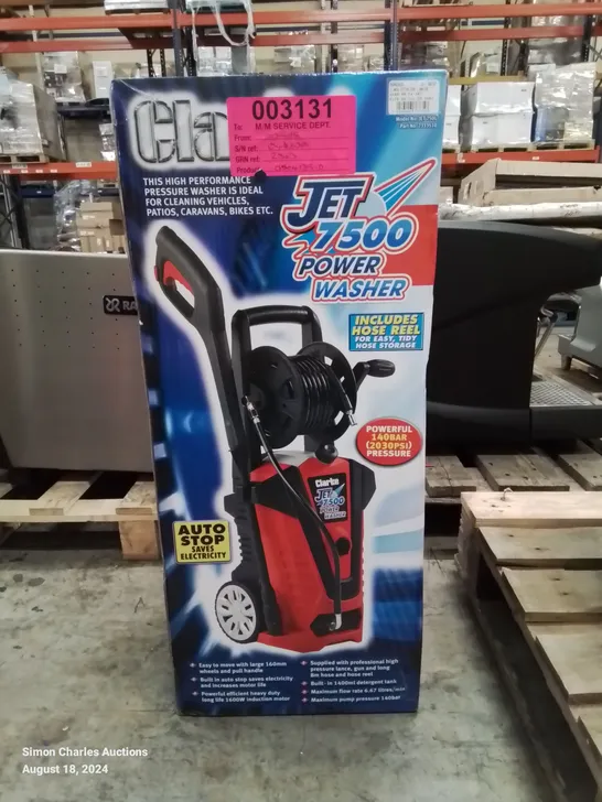 BOXED CLARKE JET 7500 POWER WASHER 