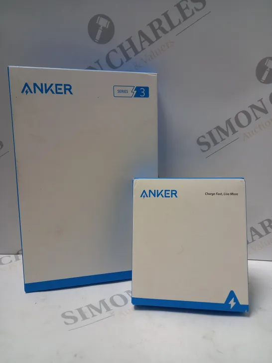 BOX OF 2 ANKER ITEMS TO INCLUDE POWERCORE 10000 & 313 WIRELESS CHARGER PAD